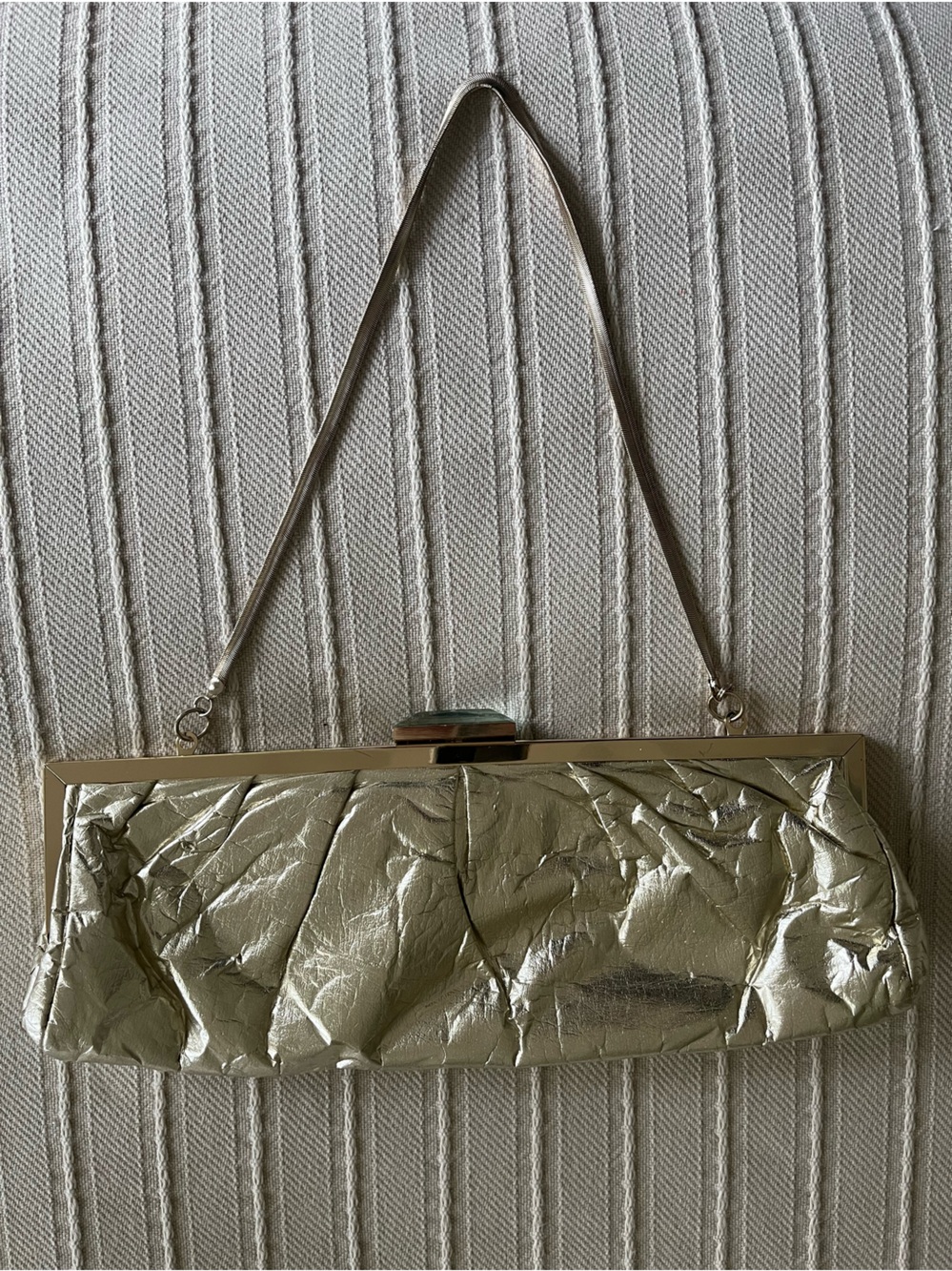 Aldo gold metallic evening clutch bag